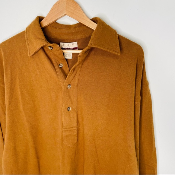 VINTAGE | Oversized Slouchy Collared Henley Long Sleeve Shirt Dress - Picture 3 of 7